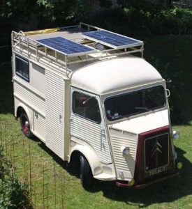 Fitting a solar panel to a motorhome.