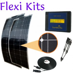 Kits with semi-flexible solar panels