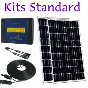Kits with rigid framed solar panels
